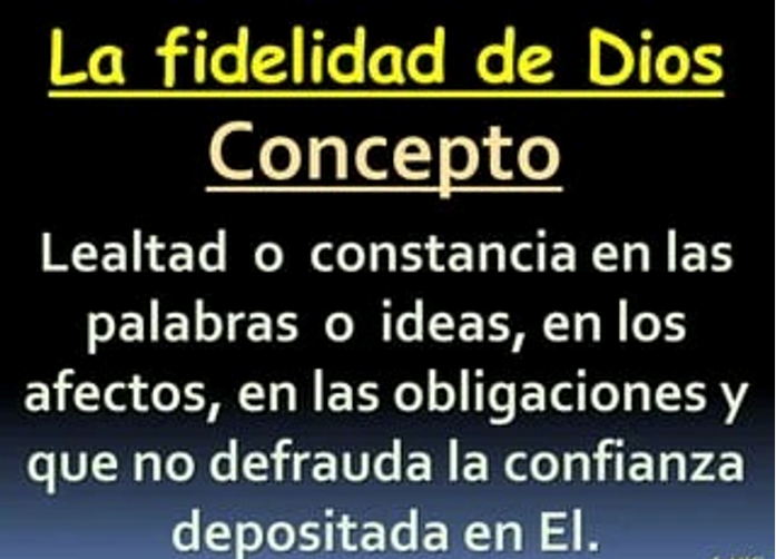 LA FIDELIDAD DE DIOS